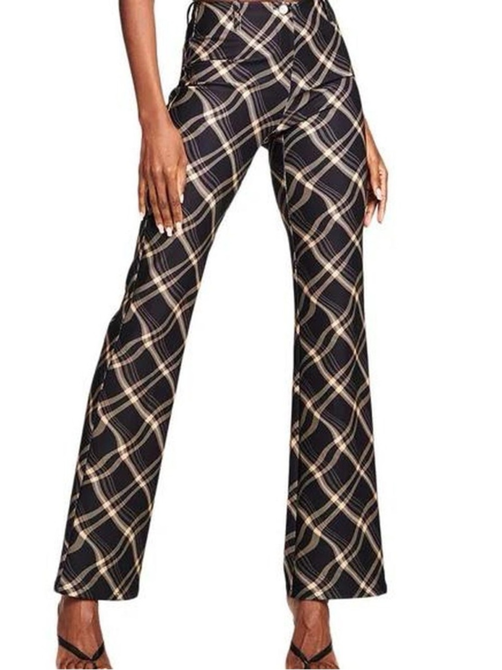 I.AM.GIA Black Pants with Tan Plaid